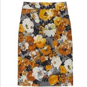 NWOT$218 J. Crew Collection Golden Rose Floral pencil skirt 6, Small